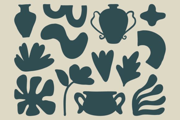 Download Abstract Organic Botanical Shapes Vector - Organic Collection