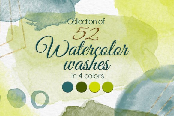 Download Green Watercolor Stains Set - Watercolor stains Collection