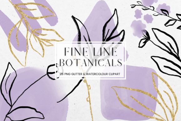 Download Fine Line Floral, Purple Watercolour - Premium Resources