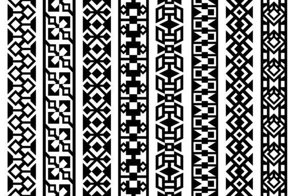 Download Seamless Geometric Borders - Sea Collection