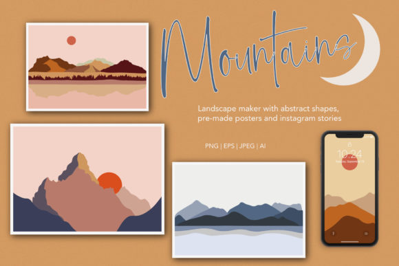 Download The Mountains Abstract Landscape - Premium Resources