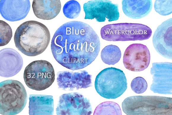 Download Blue Watercolor Stains - Watercolor stains Collection