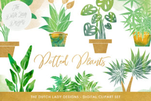 Download Plants Clipart Set - Potted Plant Images - Indoor Greenery & Flora Graphics - Watercolor Stains - Watercolor stains Collection