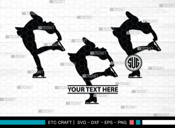 Download Woman Figure Skating SVG Monogram - Premium Resources