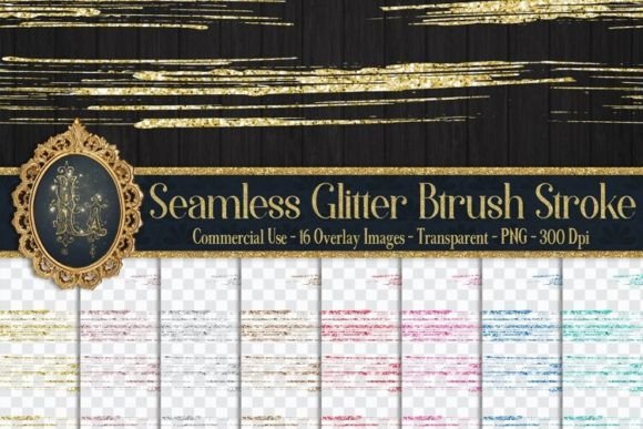 Download Seamless Glitter Brush Stroke Overlay - Sea Collection