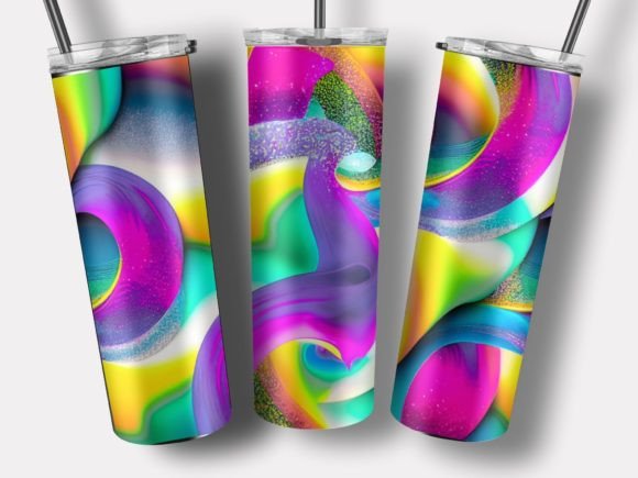 Download Neon Rainbow Organic Shapes Tumbler Wrap - Organic Collection