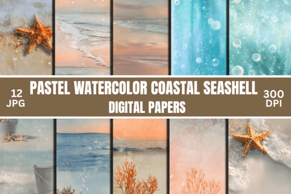 Download Pastel Seashell Pattern Background Paper - Sea Collection