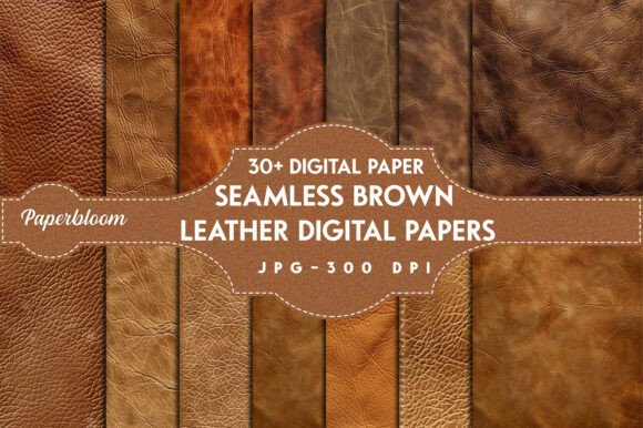 Download 30+Seamless Brown Leather Digital Papers - Brown Collection