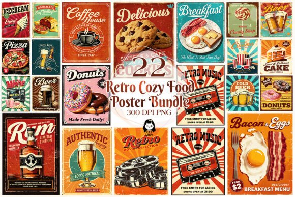 Download Retro Cozy Food Poster Sublimation - Retro Collection