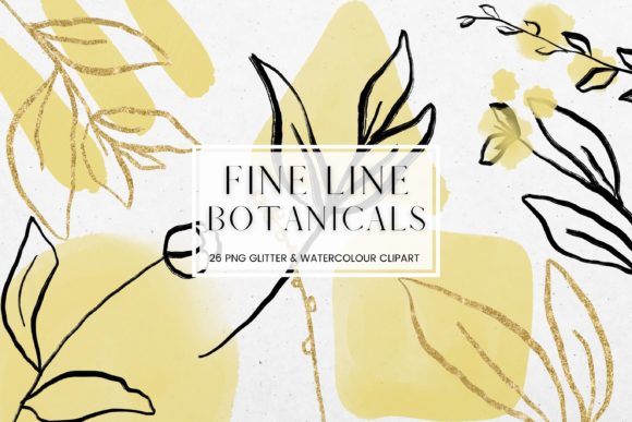 Download Fine Line Floral, Yellow Watercolour - Premium Resources