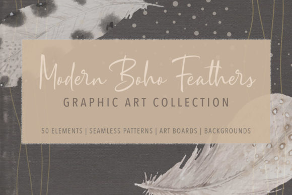 Download Modern Boho Feather Graphics Collection - Collection Collection