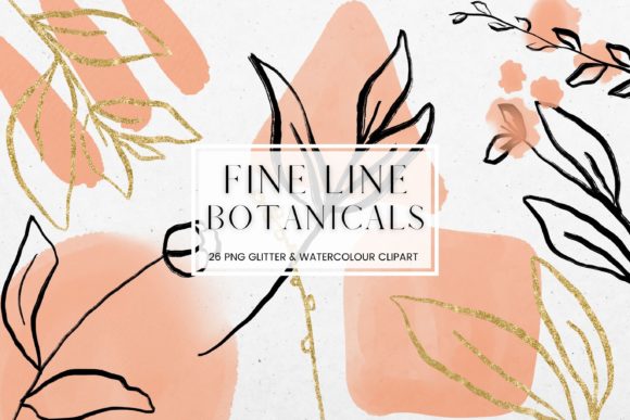 Download Fine Line Floral, Orange Watercolour - Premium Resources