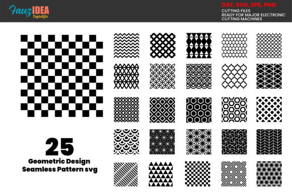 Download 25 Seamless Patterns Geometric SvgBundle - Sea Collection
