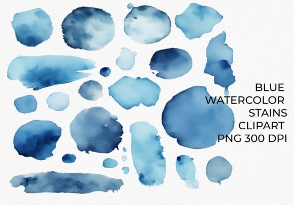 Download Blue Watercolor Stains and Splashes Png - Watercolor stains Collection